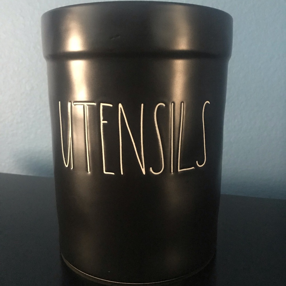 Black Matte Rae Dunn Ceramic Utensils Crock Jar